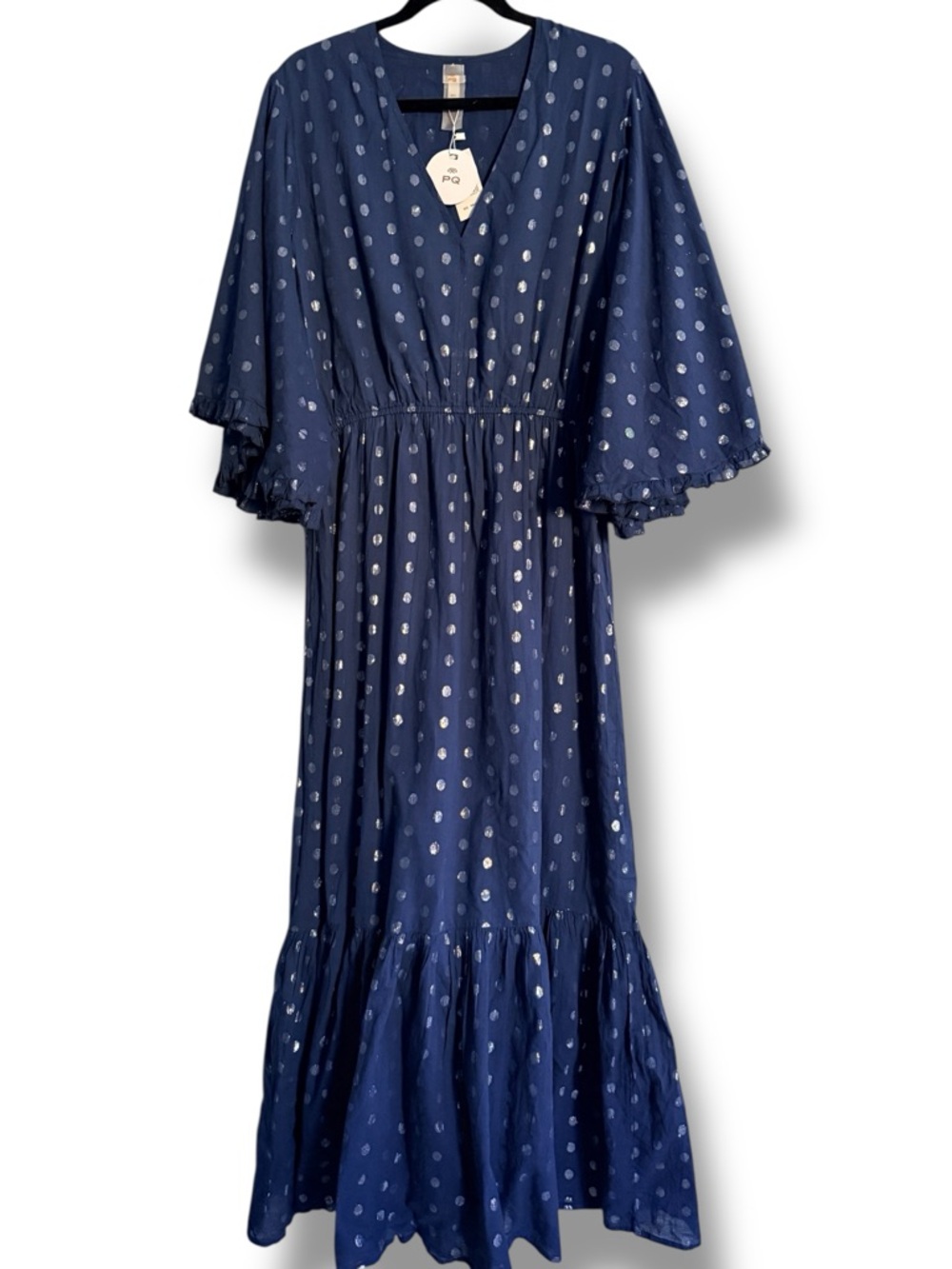 PQ Swim NWT Amber Maxi Dress in Sapphire/Silver Size M/L